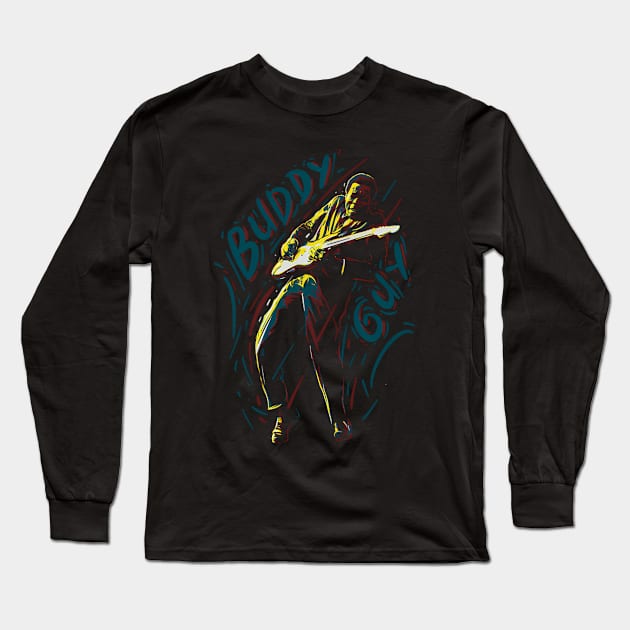 George Buddy Guy Long Sleeve T-Shirt by jandesky